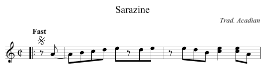 Sarazine - staff notation