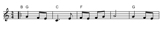 S&acirc;rba lui Zdrelea - staff notation