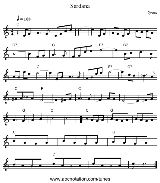 Sardana - staff notation