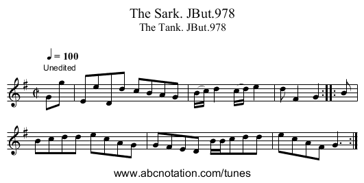 Sark. JBut.978, The - staff notation