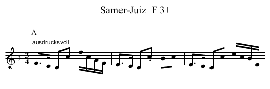 Sarner-Juiz  F 3+ - staff notation