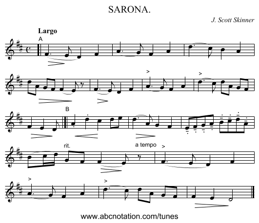 SARONA. - staff notation