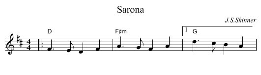 Sarona - staff notation