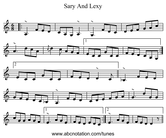 Sary And Lexy - staff notation
