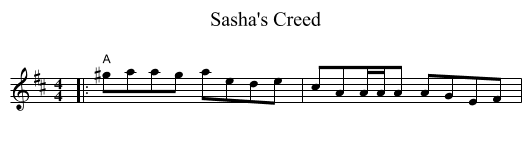 Sasha's Creed - staff notation