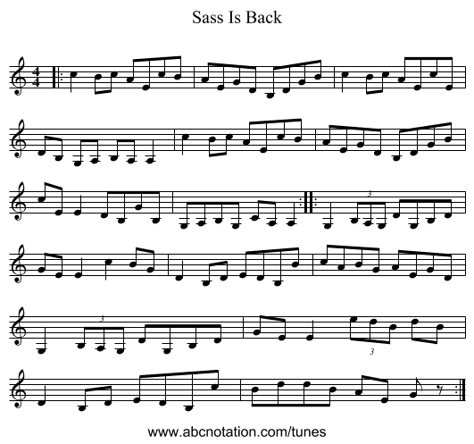 Sass Is Back - staff notation