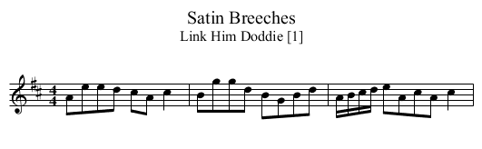 Satin Breeches - staff notation