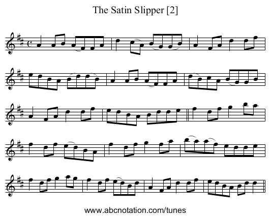Satin Slipper [2], The - staff notation