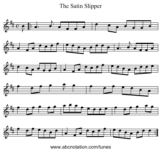Satin Slipper, The - staff notation