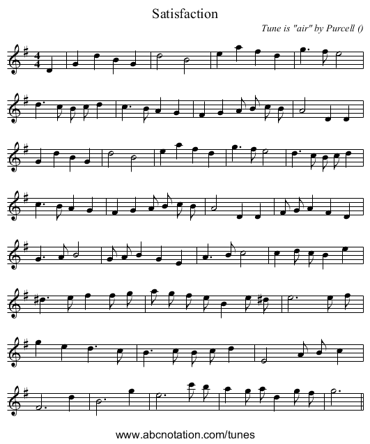 Satisfaction - staff notation