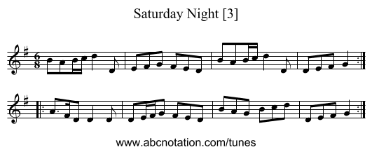 Saturday Night [3] - staff notation