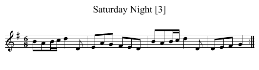 Saturday Night [3] - staff notation