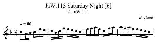 Saturday Night [6], JaW.115 - staff notation