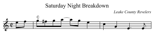 Saturday Night Breakdown - staff notation