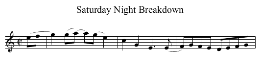 Saturday Night Breakdown - staff notation