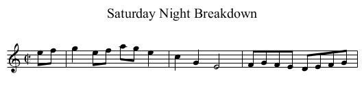 Saturday Night Breakdown - staff notation