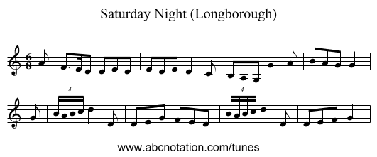 Saturday Night (Longborough) - staff notation