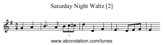 Saturday Night Waltz [2] - staff notation