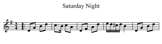 Saturday Night - staff notation