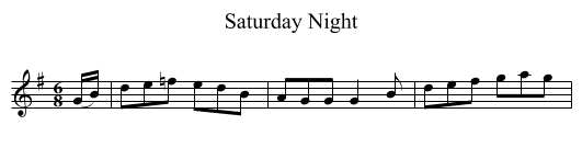 Saturday Night - staff notation