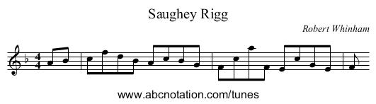 Saughey Rigg - staff notation