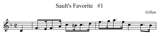 Sault's Favorite   #1 - staff notation