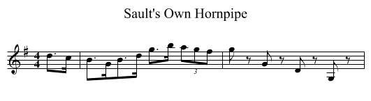 Sault's Own Hornpipe - staff notation