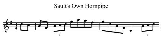 Sault's Own Hornpipe - staff notation