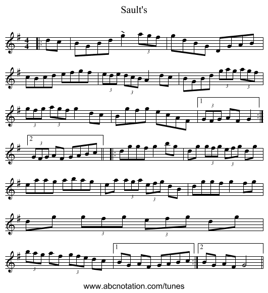 Sault's - staff notation
