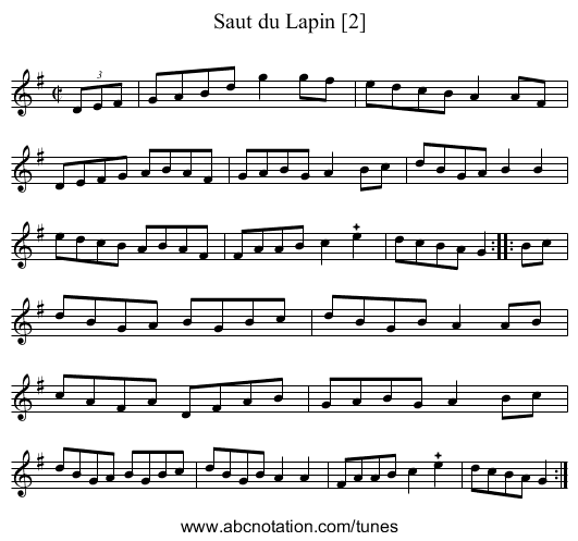 Saut du Lapin [2] - staff notation