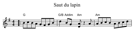 Saut du lapin - staff notation
