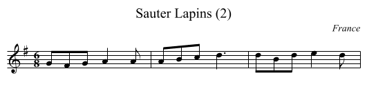 Sauter Lapins (2) - staff notation
