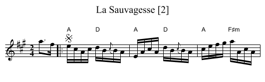Sauvagesse [2], La - staff notation