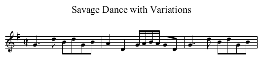 Savage Dance with Variations - staff notation