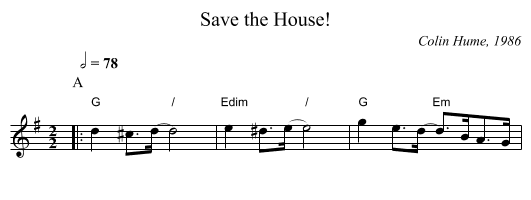 Save the House! - staff notation