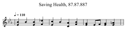 Saving Health, 87.87.887 - staff notation