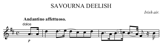 SAVOURNA DEELISH - staff notation