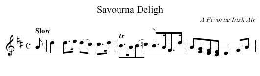 Savourna Deligh - staff notation