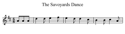 Savoyards Dance, The - staff notation