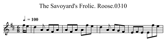Savoyard's Frolic. Roose.0310, The - staff notation