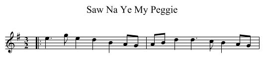 Saw Na Ye My Peggie - staff notation