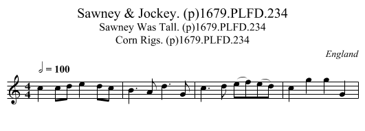 Sawney & Jockey. (p)1679.PLFD.234 - staff notation