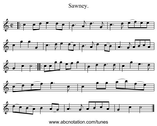 Sawney. - staff notation