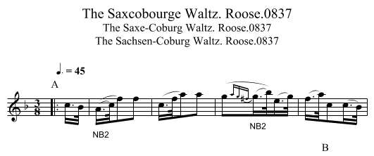 Saxcobourge Waltz. Roose.0837, The - staff notation