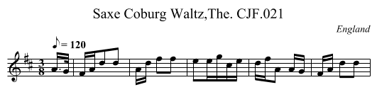 Saxe Coburg Waltz,The. CJF.021 - staff notation