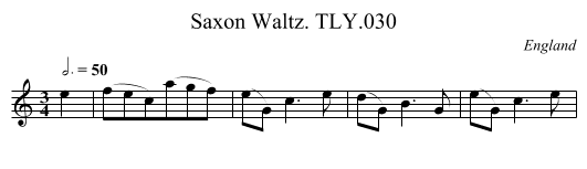 Saxon Waltz. TLY.030 - staff notation