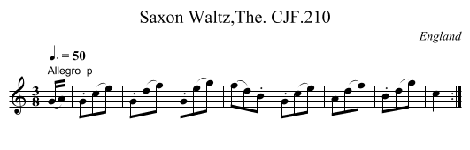 Saxon Waltz,The. CJF.210 - staff notation