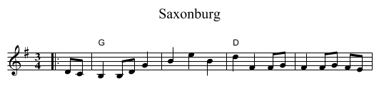 Saxonburg - staff notation