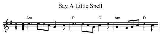 Say A Little Spell - staff notation