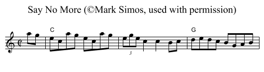 Say No More (©Mark Simos, used with permission) - staff notation
